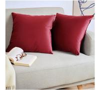 Blumtal Set di 2 Federe Cuscini Divano 50x50 cm in Velluto, con Chiusura Lampo Invisibile, Eleganti Copricuscini Divano in Morbido Velluto,Taglia 50 x 50, Rosso Vino