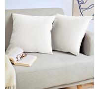 Blumtal Set di 2 Federe Cuscini Divano 60x60 cm in Velluto, con Chiusura Lampo Invisibile, Eleganti Copricuscini Divano in Morbido Velluto,Taglia 60 x 60, Bianco