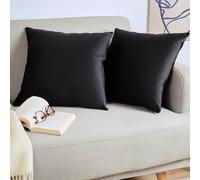 Blumtal Set di 2 Federe Cuscini Divano 60x60 cm in Velluto, con Chiusura Lampo Invisibile, Eleganti Copricuscini Divano in Morbido Velluto,Taglia 60 x 60, Nero