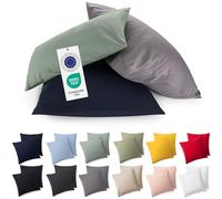 Blumtal Set di 2 federe per cuscino, 100% cotone, super morbide, 60 x 60 cm, colore: grigio