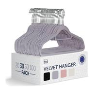 Blumtal - Set di 30 grucce antiscivolo effetto velluto, con fermacravatta, rotazione a 360°, colore: grigio