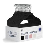 Blumtal - Set di 30 grucce in velluto - grucce in velluto antiscivolo, rotazione a 360 o poco ingombranti, di alta qualità con fermacravatta - nero