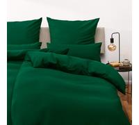 Blumtal Set di copripiumino per letto da 90 - microfibra, set di copripiumino 155 x 220 e federa per cuscino 70 x 40, certificato Oeko-Tex, molto morbido e traspirante, verde scuro