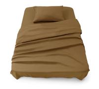 Blumtal Set di lenzuola - Set di 3 pezzi, lenzuolo con angoli per letto da 90, sopra 160 x 275 + 1 federa per cuscino 50 x 80, Pumpkin Spice - marrone