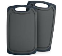 Blumtal set taglieri da cucina in plastica 25x15 cm set da 2 - tagliere da cucina plastica lavabile in lavastoviglie - set taglieri cucina senza BPA - tagliere piccolo in grigio
