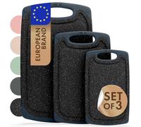 Blumtal tagliere da cucina plastica grande/medio/piccolo con 3 misure - set taglieri cucina + scanalature per il succo e manico - tagliere in plastica senza BPA - tagliere cucina - tagliere nero