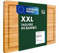 Blumtal Tagliere da Cucina Professionale - Tagliere Legno Grande - Scanalatura Anti-Gocciolamento - Tagliere in Legno Bamboo Antibatterico - 43,5x29,5 cm - Grande