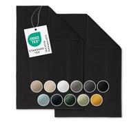 Blumtal tappeto bagno assorbente premium in spugna 50x80cm 2pz - tappeti bagno certificati OEKO-TEX - tappetino bagno assorbente cotone 100% - bathmat in nero