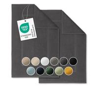 Blumtal tappeto bagno assorbente premium in spugna 50x80cm 2pz - tappeti bagno certificati OEKO-TEX - tappetino bagno assorbente cotone 100% - bathmat in antracite