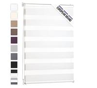Blumtal Tende a Rullo per Interni Semi-Oscuranti, Doppio Strato Regolabile con Catenella Trasparente o Opaco, 100 x 195cm, Bianco, 1 Pezzo