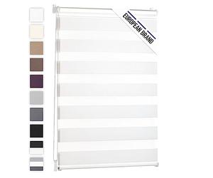 Blumtal Tende a Rullo per Interni Semi-Oscuranti, Doppio Strato Regolabile con Catenella Trasparente o Opaco, 70 x 155cm, Bianco, 1 Pezzo
