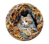 Blumuze Puzzle in legno per adulti, il gatto 3D, puzzle in legno, animali, puzzle unico per adulti, 3D Vision Cat Wooden Puzzles 300 pezzi-L-34 x 34 cm
