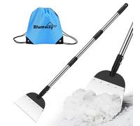 Blumway Pala piatta, pala da neve, raschietto per ghiaccio, pala per pulizia multifunzionale da 170,2 cm, strumento per la rimozione del ghiaccio per strada/cortile, raschietto per la pulizia del