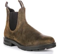 BLUNDSTONE Cerato Camoscio Idrorepellente Chelsea Unisex Stivale IN Oliva UK 8 -