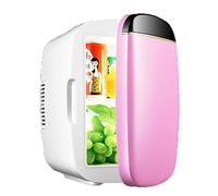 BLUNOA 6 L Mini Frigo Frigorifero Portatile Riscaldatore per Alimenti E Bevande Impianto Termoelettrico per Auto, Case, Uffici E Dormitori Alimentato AC/DC (Color : Pink)