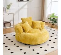 BLUON HOME Divano cloud, piccolo divano, pouf in velluto a coste, durevole e confortevole, con schienale alto, con tre cuscini, adatto per adulti e bambini