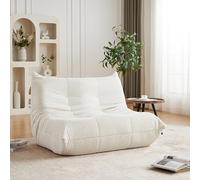 BLUON HOME Divano da pavimento, divano cloud, divano letto, ciniglia Togo a due seater, poltrona da pavimento, sedia da accento senza braccia, divano in stile Togo con schiuma memory (beige)