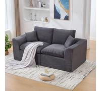 BLUON HOME Sofa, divani e divani, divano cloud, moderno e minimalista, in tessuto a due posti, morbido e confortevole, completo di cuscino, divano per il tempo libero in stile nordico (grigio scuro)