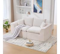 BLUON HOME Sofa, divani e divani, divano cloud, moderno e minimalista, in tessuto, divano a due posti, morbido e confortevole, completo di cuscino, divano per il tempo libero in nordico (beige)