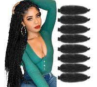 BLUONASI 18 Inch Pre-Separated Marley Twist Hair - 8 confezioni Springy Afro Extension for Crochet Braids (1B#, 18 pollici, Pack of 3)