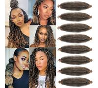 BLUONASI 24 Inch Marley Twist Braiding Hair 8 confezioni Pre-Separated Springy Afro Twist Hair Extension Kinky Afro Crochet Hair Braids (27#, 18 Pollici (Pack of 8))