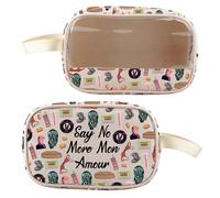 BLUPARK Beauty case trasparente ispirato al film "Say No More Mon Amour", idea regalo per i fan, Niente più Mon Amour, Retro