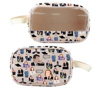 BLUPARK Borsa per trucchi con agente speciale TV It's Me, trasparente, da viaggio, idea regalo per i fan, Sono io, Retro