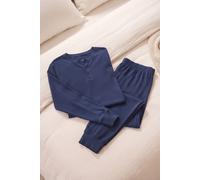 BLUPEPPER Pigiama uomo in cotone interlock lungo collo serafino PMU005CC