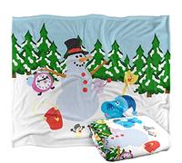 Blus Clues Blu Snowman Winter Landscape Coperta super morbida al tatto setoso - 152 x 127 cm