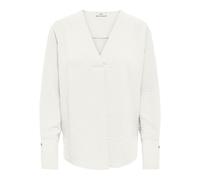 Blusa con maniche lunghe scollo a V Bianco S Tinta unita
