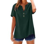 Blusa da Donna Offerta Blusa Donna Scollo V Bluse Estive Eleganti Camicia Azzurra Maniche Corte Cammello Magliette 100 Cotone T Shirts Taglia 54 Maglia Aderente Maglie Manica Maglietta Arancio