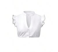 Blusa Dirndl da donna per Oktoberfest, blusa tradizionale bavarese Dirndl, camicia con scollo a V e top corto L,M,S,XL,XXLColore unicoTessuto intrecciato