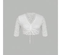 Blusa dirndl tedesca da donna, costume da Oktoberfest bavarese, camicia dirndl bianca con maniche corte, crop top da festival della birra L,M,S,XL,XXLColore unico,PianteTessuto in maglia