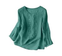 Blusa Donna Elegante alla Moda Casual Camicia Donna Manica Corta in Mussola Larghi Camicetta con Bottoni in Tinta Essentials Basic Top con Scollo a V per Lavoro Ufficio e Tutto Il Giorno