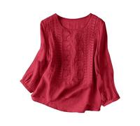 Blusa Donna Elegante alla Moda Casual Camicia Donna Manica Corta in Mussola Larghi Camicetta con Bottoni in Tinta Essentials Basic Top con Scollo a V per Lavoro Ufficio e Tutto Il Giorno