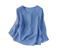 Blusa Donna Elegante alla Moda Casual Camicia Donna Manica Corta in Mussola Larghi Camicetta con Bottoni in Tinta Essentials Basic Top con Scollo a V per Lavoro Ufficio e Tutto Il Giorno