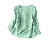 Blusa Donna Elegante alla Moda Casual Camicia Donna Manica Corta in Mussola Larghi Camicetta con Bottoni in Tinta Essentials Basic Top con Scollo a V per Lavoro Ufficio e Tutto Il Giorno