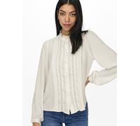 Blusa donna in pizzo con balze manica lunga taglio voluminoso Regular Fit