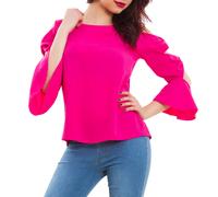 Blusa donna maniche aperte leggera elegante primavera top camicia sexy VB-8029