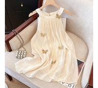 Blusa elegante e romantica da spiaggia e casual con decorazione in rilievo a farfalla 3D, adatta anche per taglie grandi 0XL,1XL,2XL,3XL,4XLAnimaleTessuto