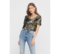 Blusa maniche corte, scollo a V Beige 38 (IT) - 34 (FR) Fantasia