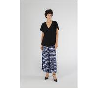 BLUSA SCOLLO A V IN MAROCAINE STAMPATO