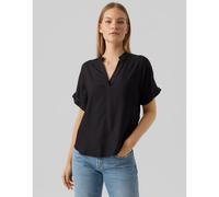 Blusa scollo a V, maniche corte Nero XS Tinta unita
