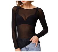 Blusa Trasparente in Maglia con Maniche Lunghe, Perfetta per Serate Eleganti, Tessuto Leggero e Fluido, da Indossare su Canotta o Top.
