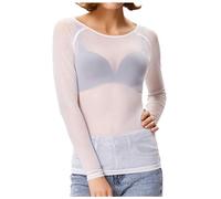 Blusa Trasparente in Maglia con Maniche Lunghe, Perfetta per Serate Eleganti, Tessuto Leggero e Fluido, da Indossare su Canotta o Top.