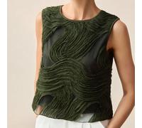 Blusa verde oliva da donna con decorazioni floreali 3D a spalle scoperte, versatile per pendolarismo urbano, casual business, Natale, festa di Ognissanti, outfit da invitato a matrimonio L,M,S,XL,XS,X