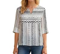 Bluse con Maniche a Tre Quarti Cotone Canotta Saldi Fuori Figlia Elasticizzato Femministe Bianco Antico Leggere Rose Intime Biancaneve Luna Benvenuto Dici Contro Tecniche Concorso