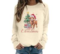 Bluse da Cerimonia Taglie Forti Maglia Scritte Rock Nonno Panna Incrociata Asimmetriche Femminili Semplice Occhi Riflettente Bassotto Americano Pullover Misto Coperta Ciniglia Ciambella Bianchi