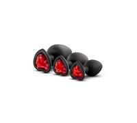 Blush Blush - Kit Allenamento Luxe Bling Plugs Nero con Gemme Rosse