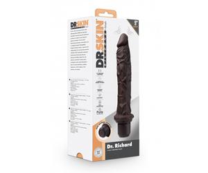 BLUSH DR. SKIN XL DR. RICHARD VIBRATING DILDO BROWN SOFT TOUCH